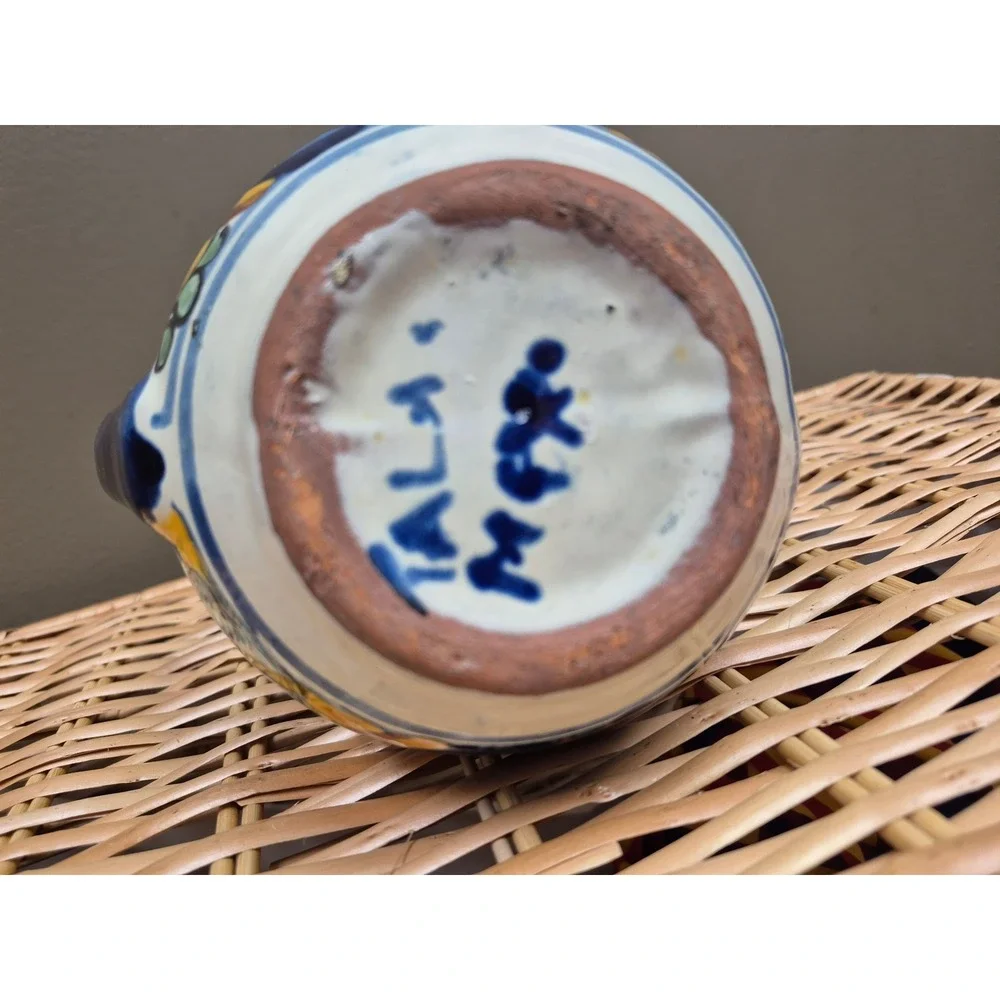 Mexican Talavera Style Pottery Pitcher 6